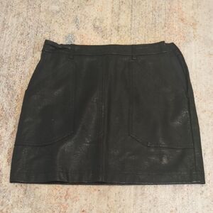 Black Mini Pencil Skirt with Cargo Style